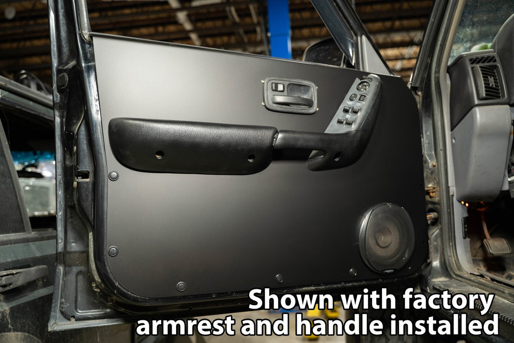Aluminum Door Panels Fits: 97-01 Jeep Cherokee XJ - Uses Factory Armrest and Handle