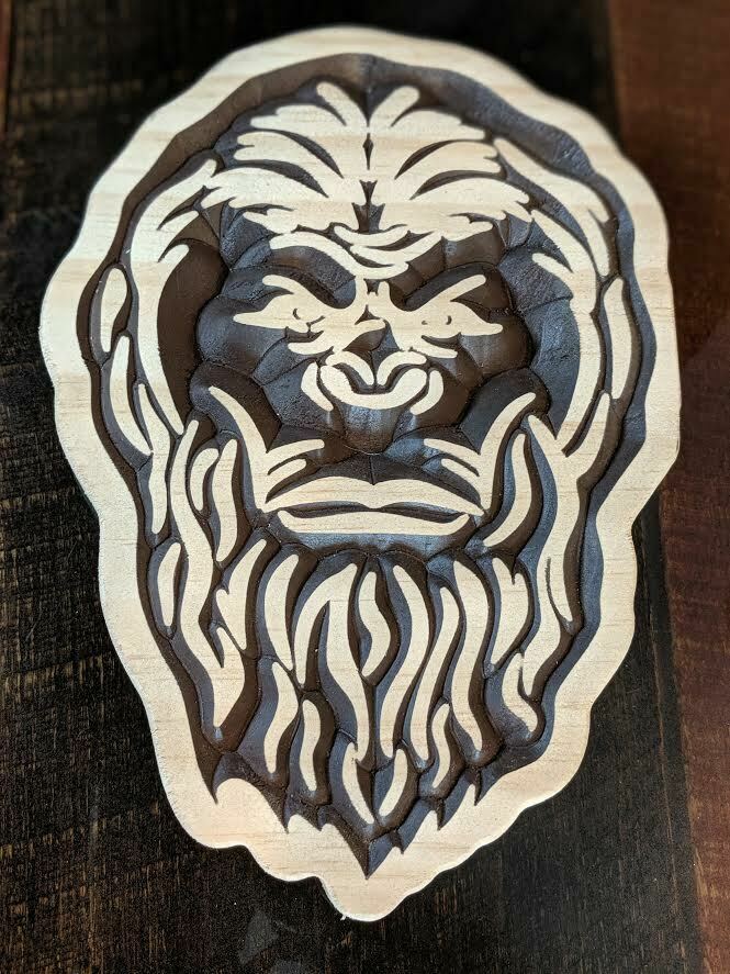 Bigfoot Mean Face- Wood