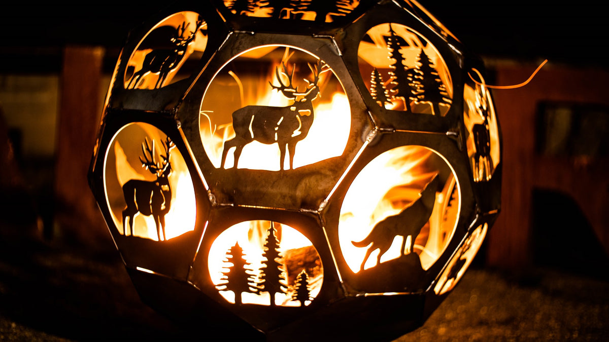 Geodesic Fire Pit Bear Deer Wolf Themed – Turtle Laboratories