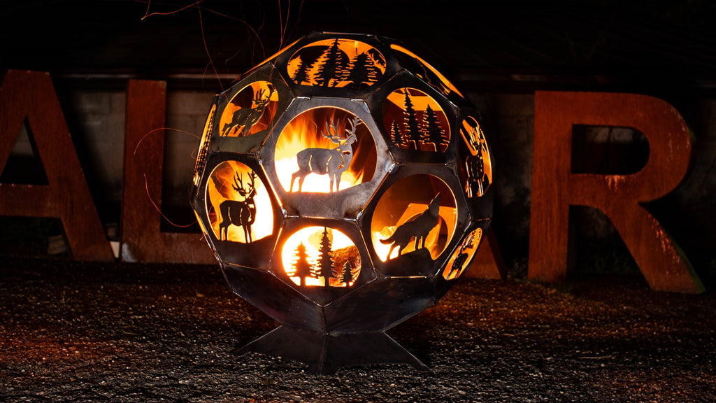 Geodesic Fire Pit Bear Deer Wolf Themed – Turtle Laboratories