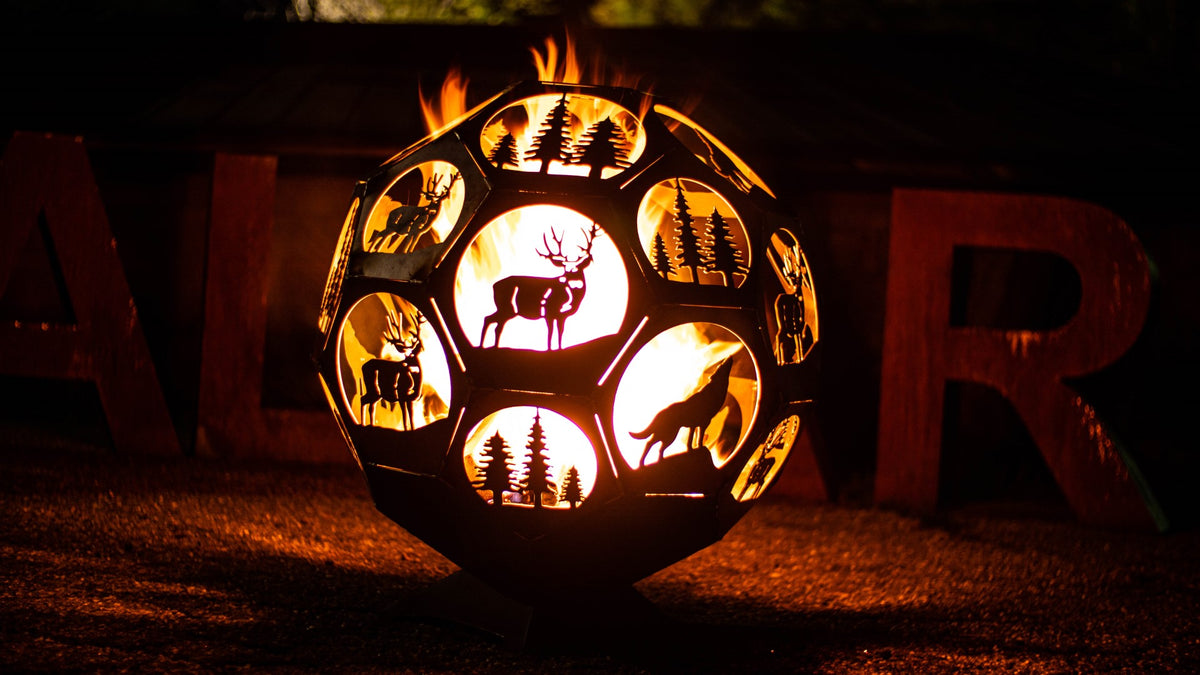 Geodesic Fire Pit Bear Deer Wolf Themed – Turtle Laboratories