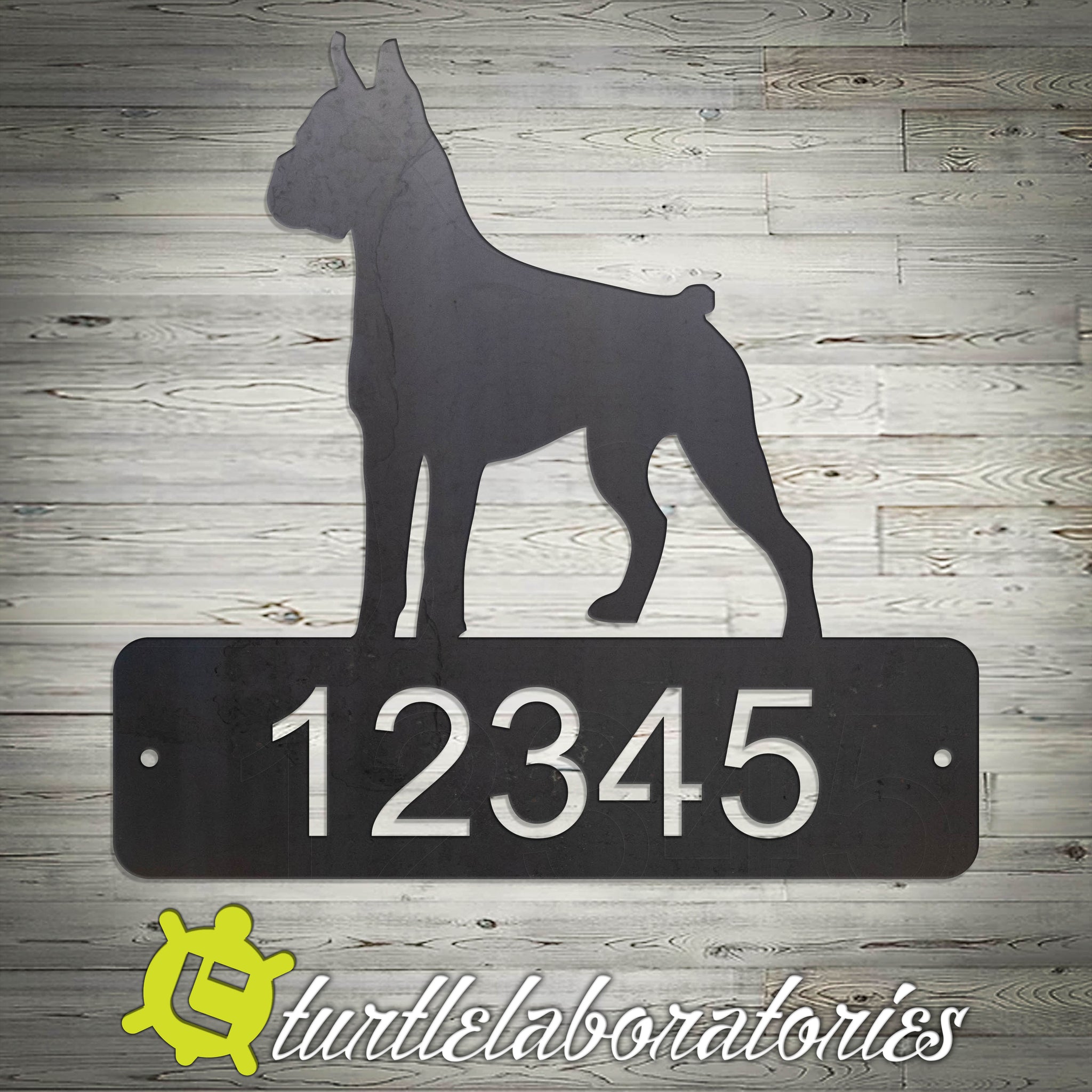 Custom Boxer Dog Home Address Sign – Turtle Laboratories